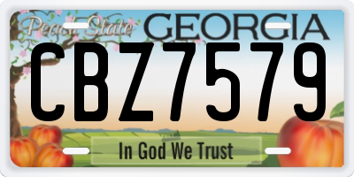 GA license plate CBZ7579