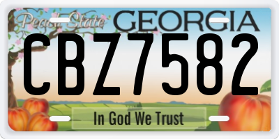 GA license plate CBZ7582