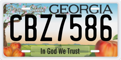 GA license plate CBZ7586