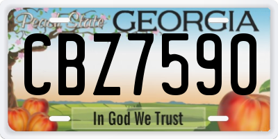 GA license plate CBZ7590
