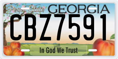 GA license plate CBZ7591