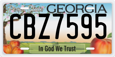 GA license plate CBZ7595
