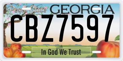 GA license plate CBZ7597