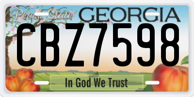 GA license plate CBZ7598