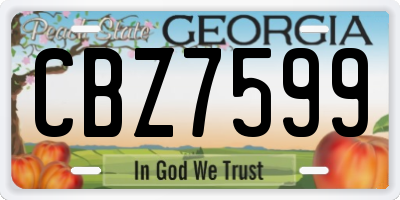 GA license plate CBZ7599