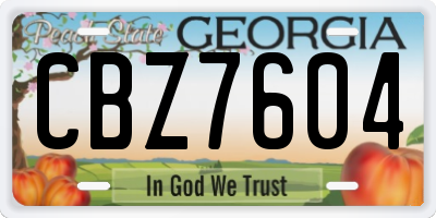 GA license plate CBZ7604