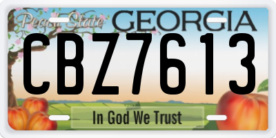 GA license plate CBZ7613