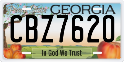 GA license plate CBZ7620