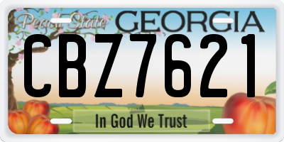 GA license plate CBZ7621