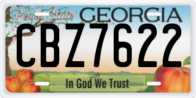 GA license plate CBZ7622