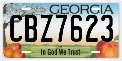 GA license plate CBZ7623