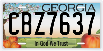 GA license plate CBZ7637