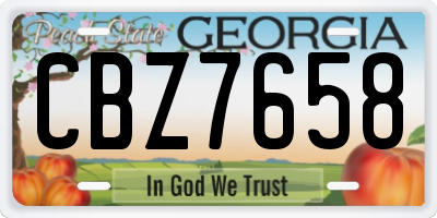 GA license plate CBZ7658