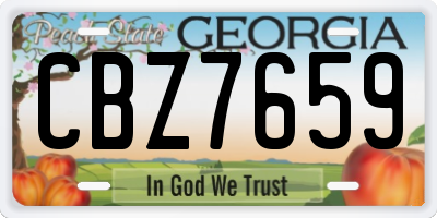 GA license plate CBZ7659