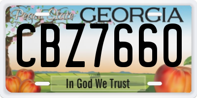 GA license plate CBZ7660