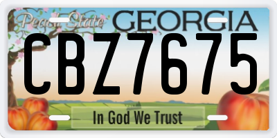 GA license plate CBZ7675