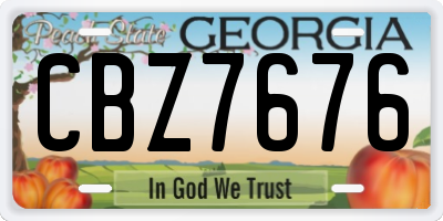 GA license plate CBZ7676