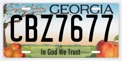 GA license plate CBZ7677