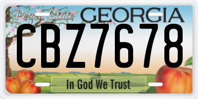 GA license plate CBZ7678