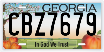 GA license plate CBZ7679