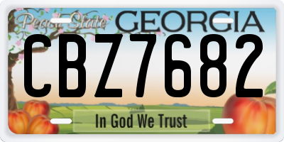 GA license plate CBZ7682