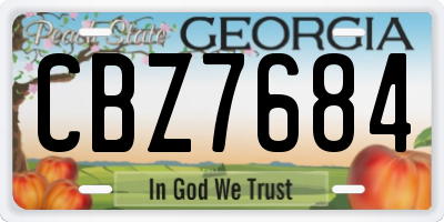 GA license plate CBZ7684