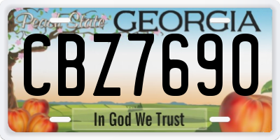 GA license plate CBZ7690