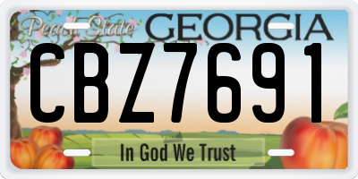 GA license plate CBZ7691
