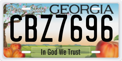 GA license plate CBZ7696