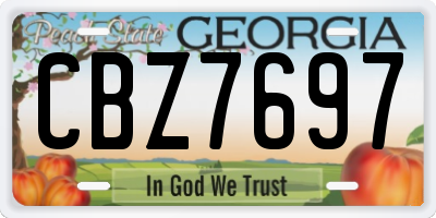 GA license plate CBZ7697