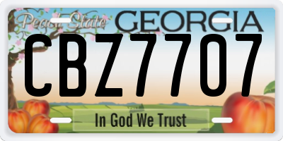 GA license plate CBZ7707