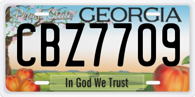 GA license plate CBZ7709