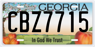 GA license plate CBZ7715