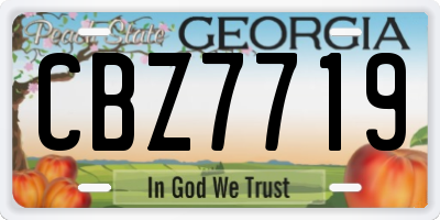 GA license plate CBZ7719
