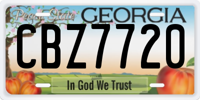 GA license plate CBZ7720