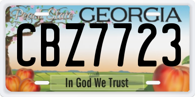 GA license plate CBZ7723