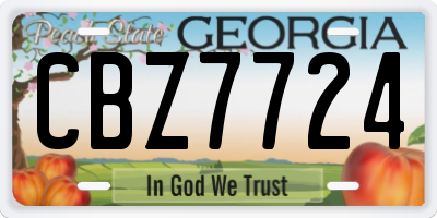 GA license plate CBZ7724