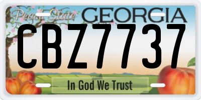 GA license plate CBZ7737