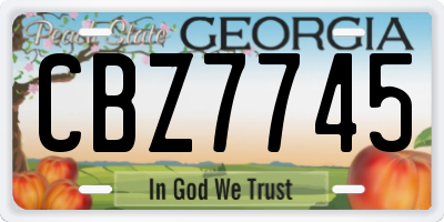 GA license plate CBZ7745