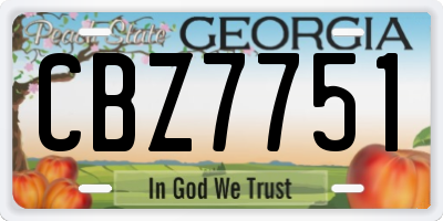 GA license plate CBZ7751