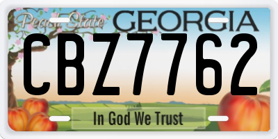 GA license plate CBZ7762