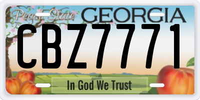 GA license plate CBZ7771
