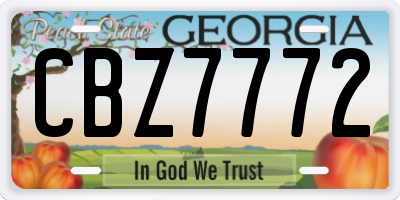 GA license plate CBZ7772