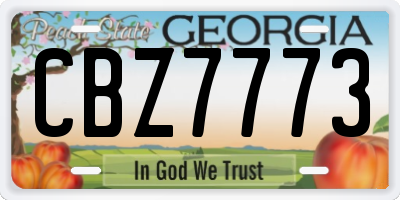 GA license plate CBZ7773