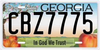 GA license plate CBZ7775