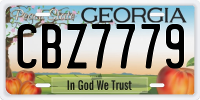 GA license plate CBZ7779