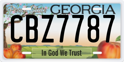 GA license plate CBZ7787