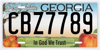 GA license plate CBZ7789