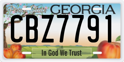 GA license plate CBZ7791