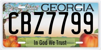 GA license plate CBZ7799